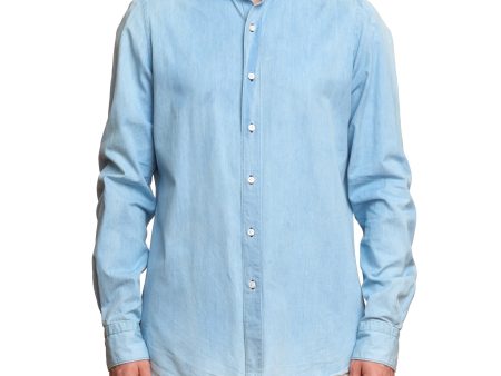 FINAMORE for BRAUN Light Blue Denim Shirt EU L US 16.5 Xtra Long For Cheap