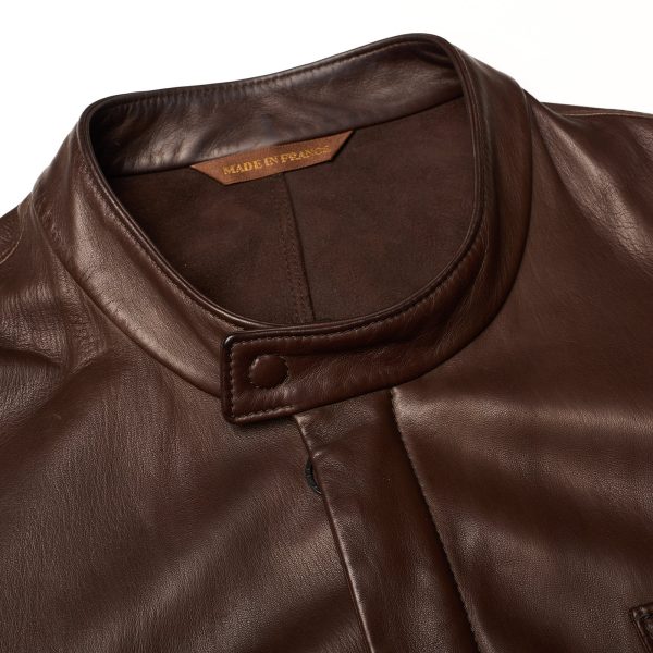 SERAPHIN Brown Lamb Leather Unlined Jacket FR 50 NEW US M Supply