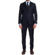 CANALI 1934 Dark Blue Jacquard Wool 3 Piece Peak Lapel Formal Suit EU 50 US 40 Fashion