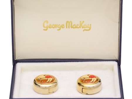 GEORGE MACKAY  Tennis  Gold Formal Shirt Button Covers NOS In Original Box Online Sale