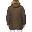 WOOLRICH Army Green Artic Parka Down Jacket USA Made Coyote Trim Hood Cheap