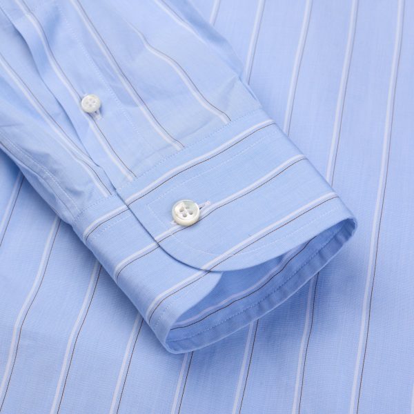 BRIONI Blue Striped Cotton Poplin Button-Down Dress Shirt EU 42 NEW US 16.5 Cheap