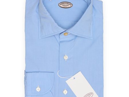 VINCENZO DI RUGGIERO Blue Cotton Dress Shirt EU 39 NEW US 15.5 Sale