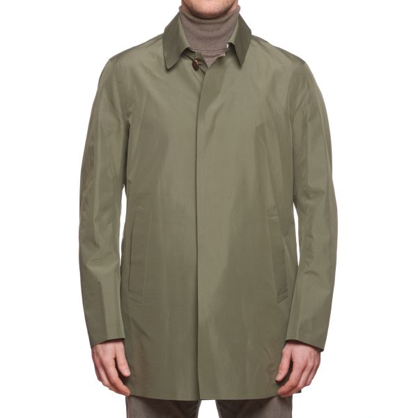 KITON KIRED  Pablo  Oilve Rain Coat EU 52 US L For Sale