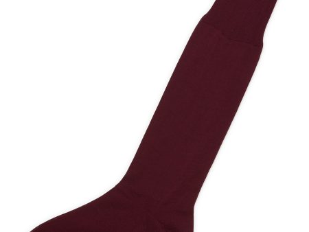 ALTO Milano Burgundy Cotton Knit Long Calf Length Socks Online now