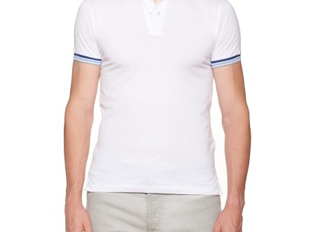 FEDELI White Cotton Jersey Frosted Short Sleeve Polo Shirt 46 NEW XS Slim For Discount