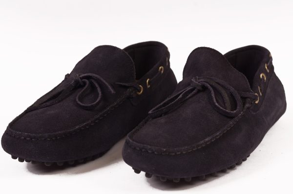 KITON NAPOLI Navy Blue Suede Loafers Driving Car Shoes Moccasins NEW Online