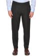 AMBROSI Napoli Bespoke Dark Gray Wool Double Pleated Dress Pants EU 50 US 34 Hot on Sale