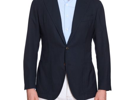 SARTORIA SOLITO Handmade Bespoke Navy Blue Wool Mohair Jacket EU 48 US 38 Online Sale