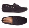 KITON NAPOLI Navy Blue Suede Loafers Driving Car Shoes Moccasins NEW Online