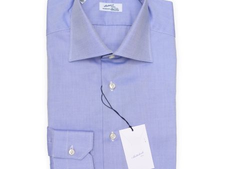 MATTABISCH for VANNUCCI Blue Poplin Cotton Dress Shirt Eu 38 Us 15 on Sale