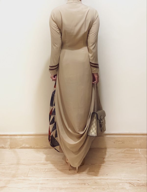 Beige Twisted Drape tunic on Sale