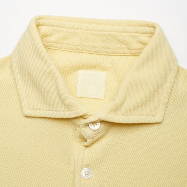 FEDELI  Tommy  Light Yellow Cotton Short Sleeve Pique Polo Shirt 48 NEW S Slim Supply