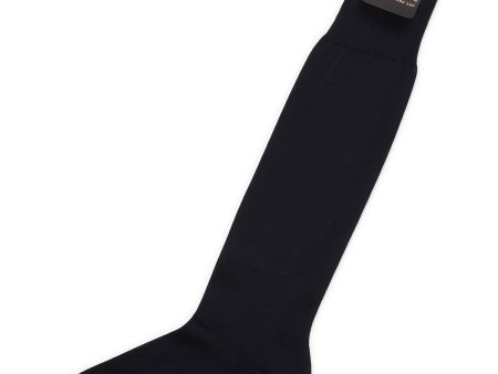 ALTO Milano Blue Cotton Knit Long Calf Length Socks Cheap