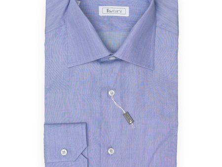 BURINI Blue End-on-end Luxury Dress Shirt EU 38 NEW US 15 For Sale