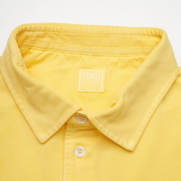 FEDELI  North  Yellow Cotton Pique Short Sleeve Polo Shirt 56 NEW 2XL Slim Fit Online Hot Sale