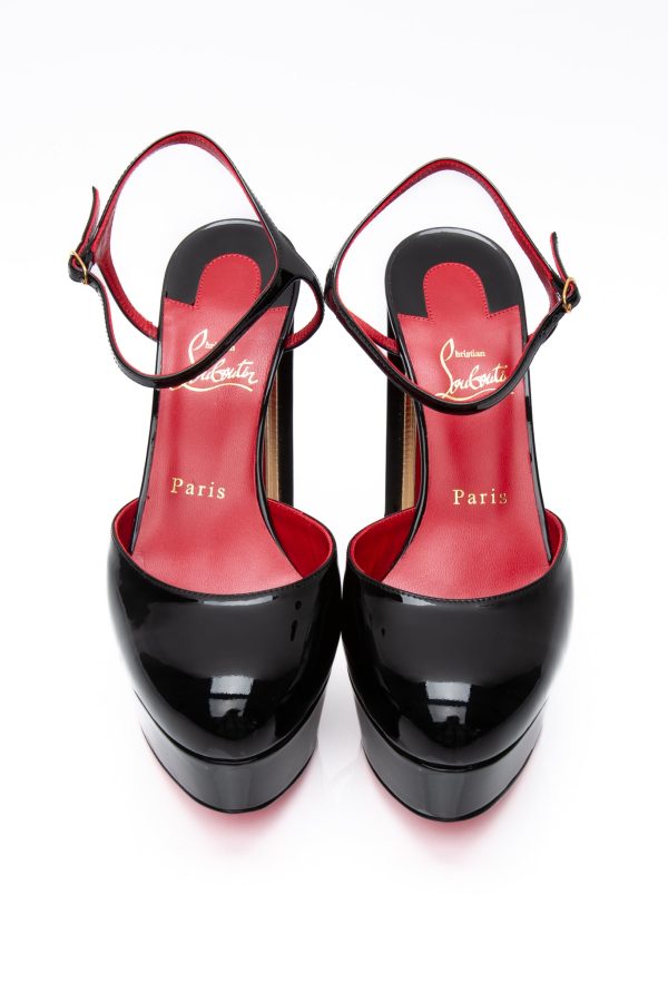 CHRISTIAN LOUBOUTIN Black Patent Leather Coluna Pumps 39 (New) Online Hot Sale