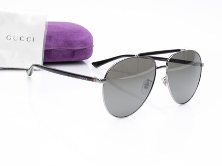 GUCCI Trendy Pilot Metal Shape With Acetate Top Bar Sunglasses Hot on Sale