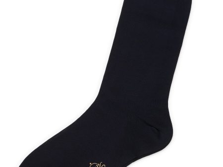 ALTO Milano Blue Cotton Knit Mid Calf Length Socks Hot on Sale