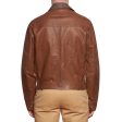 BOTTEGA VENETA Brown Leather Flight Jacket EU 50 US M Fashion