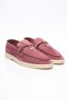 LORO PIANA Wild Mauve Suede Summer Charms Walk Loafers 39 Hot on Sale