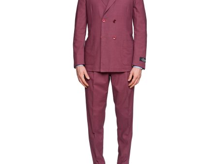 BELVEST  50th Anniversary  Dark Raspberry Cotton Unlined DB Suit 50 NEW US 40 on Sale