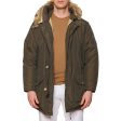 WOOLRICH Army Green Artic Parka Down Jacket USA Made Coyote Trim Hood Cheap