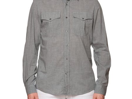 BRUNELLO CUCINELLI Gray Cotton Leisure Fit Casual Military Shirt NEW XL For Discount