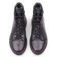 KITON Black Calfskin Leather High-Top Sneaker Boots Shoes NEW with Box Fashion