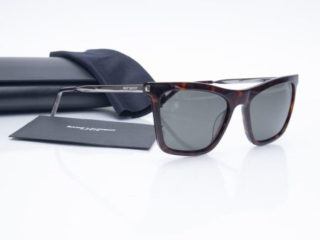 SAINT LAURENT Havana Silver Grey Sunglasses Discount