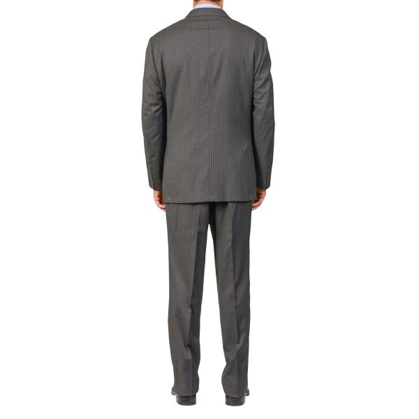 D AVENZA for ACCADEMYA Handmade Gray Striped Wool Suit EU 60 NEW US 50 on Sale