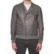 SERAPHIN Gray Lamb Leather Unlined Bomber Jacket FR 50 US M Online Sale