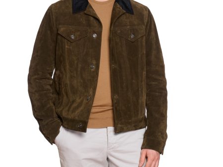 BERLUTI Calfskin Leather Western Suede Trucker Jacket EU R52 US L NEW For Discount