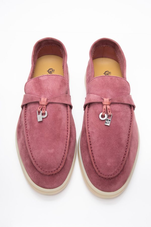 LORO PIANA Wild Mauve Suede Summer Charms Walk Loafers 39 Hot on Sale