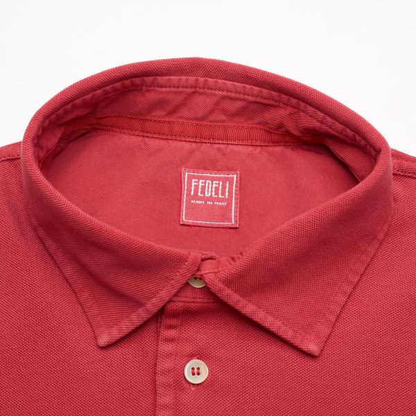 FEDELI  North  Brick Red Cotton Pique Short Sleeve Polo Shirt EU 50 NEW US M For Cheap