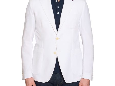 SARTORIA PARTENOPEA White Seersucker Jacket EU 48 NEW US 38 Current Model Hot on Sale