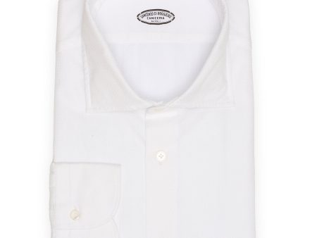 VINCENZO DI RUGGIERO Handmade White Cotton Dress Shirt EU 45 NEW US 18 Supply