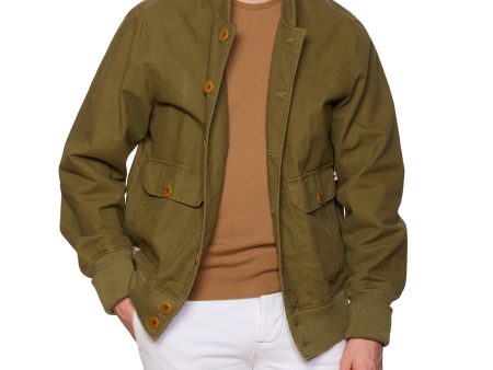 DUFFER of St. George  Japan  Army Green Cotton Bomber Blouson Jacket NEW Size L Online now