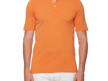 FEDELI  Jack  Orange Cotton Short Sleeve Pique Polo Shirt EU 48 NEW US S Online Hot Sale