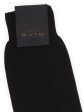 ALTO Milano Black Cotton Knit Mid Calf Length Socks Online