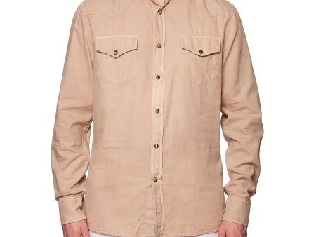 BRUNELLO CUCINELLI Beige Cotton Leisure Fit Casual Western Shirt NEW XL Online Sale