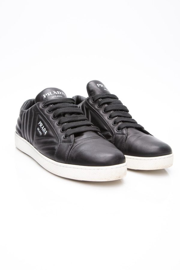 PRADA Calzature Donna Black Black Nappa Sneakers 38 Fashion