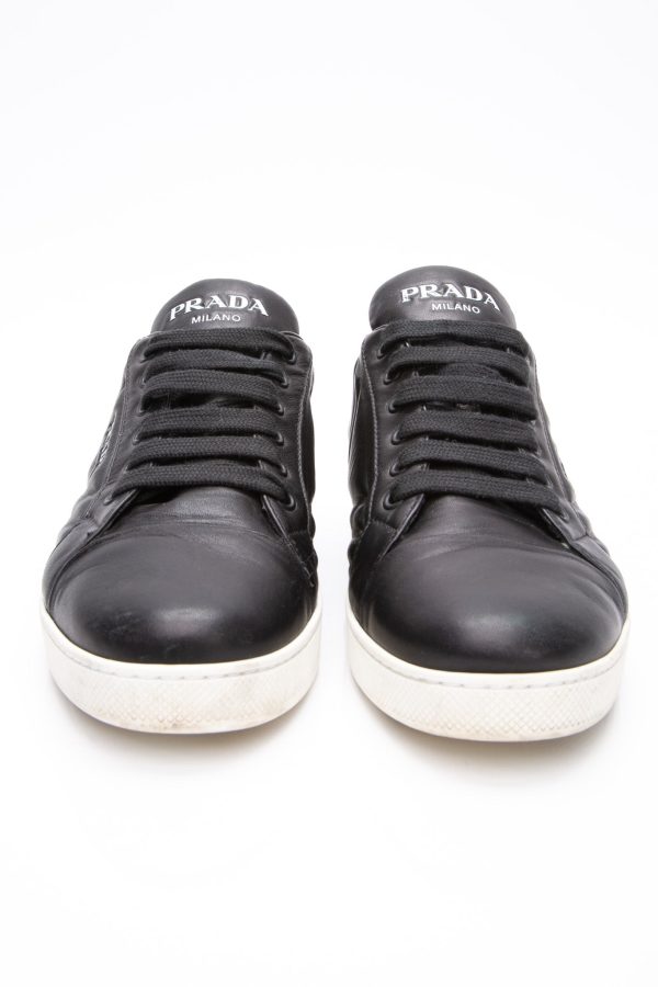 PRADA Calzature Donna Black Black Nappa Sneakers 38 Fashion