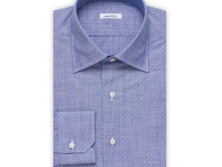 MATTABISCH by Kiton Handmade Blue Polka Dot Shirt EU 40 NEW US 15.75 Slim Fit For Sale