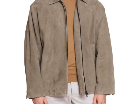 FEAR OF GOD Eternal Dusty Concrete Leather Suede Zip Jacket NEW Size M on Sale