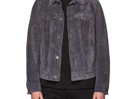 BERLUTI Blue Calfskin Suede Leather Jacket EU 50 NEW US M Sale