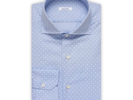 MATTABISCH by Kiton Handmade Blue Rhombus Dot Shirt 40 NEW US 15.75 Slim Fit Sale