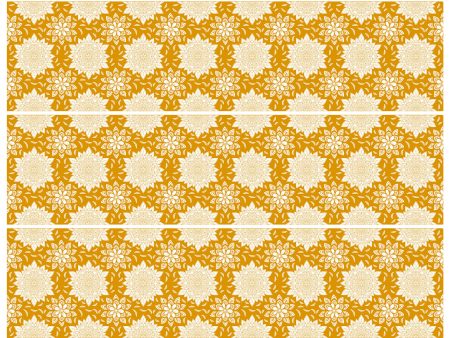 Mandala Art Yellow Pattern Edible Cake Topper Image Strips ABPID56666 Discount