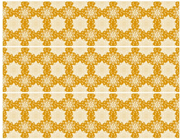 Mandala Art Yellow Pattern Edible Cake Topper Image Strips ABPID56666 Discount