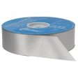 Silver Flora Satin 1.44  x 100 yards Ribbon Cheap